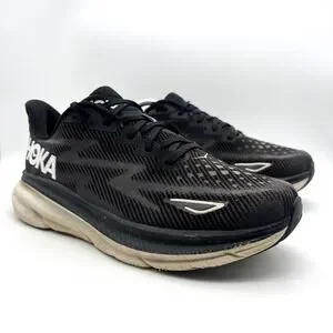 Hoka One One Clifton 9 Mens Size 9.5D Black White Walking Running Shoes Sneakers Men main image 4